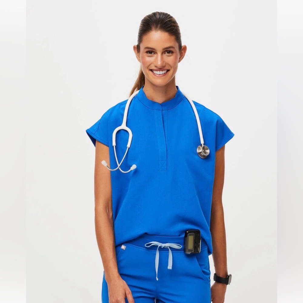 Figs Rafaela Oversized Royal Blue Scrub Top